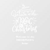 Geloof in de Magic of Kerstmis Welcome Name Raamsticker (Vel)