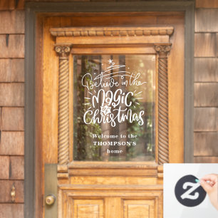 Geloof in de Magic of Kerstmis Welcome Name Raamsticker