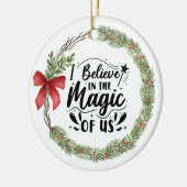 Geloof in de Magic of US Waterverf Wreater Keramisch Ornament (Links)