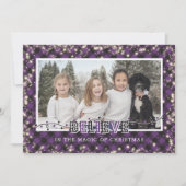 Geloof in de Magic Paars Pset Photo Feestdagenkaart (Voorkant)