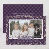 Geloof in de Magic Paars Pset Photo Feestdagenkaart (Voorkant / Achterkant)
