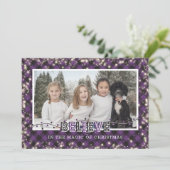 Geloof in de Magic Paars Pset Photo Feestdagenkaart (Staand voorkant)