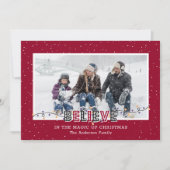 Geloof in de Magic Red-kerstkaarten Feestdagenkaart (Voorkant)