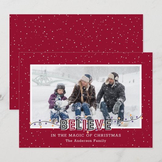 Geloof in de Magic Red-kerstkaarten Feestdagenkaart (Voorkant / Achterkant)