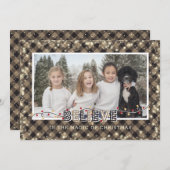 Geloof in de Magic Rustic foto Feestdagenkaart (Voorkant / Achterkant)