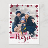 Geloof in de Magic-Simple Stars Red Cute Photo Feestdagenkaart (Voorkant)