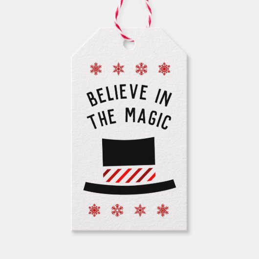 Geloof in de Magic - Snowmans top Hat Cadeaulabel (Voorkant)