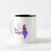 Geloof in de Magic Witch Halloween Tweekleurige Koffiemok (Voorkant links)