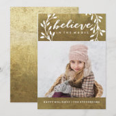 Geloof in de magie | Gold Holiday Kaart (Voorkant / Achterkant)