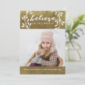 Geloof in de magie | Gold Holiday Kaart (Staand voorkant)