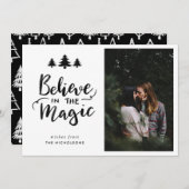 Geloof in de magie | Handgeschreven scriptfoto Feestdagenkaart (Voorkant / Achterkant)