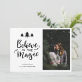 Geloof in de magie | Handgeschreven scriptfoto Feestdagenkaart (Staand voorkant)