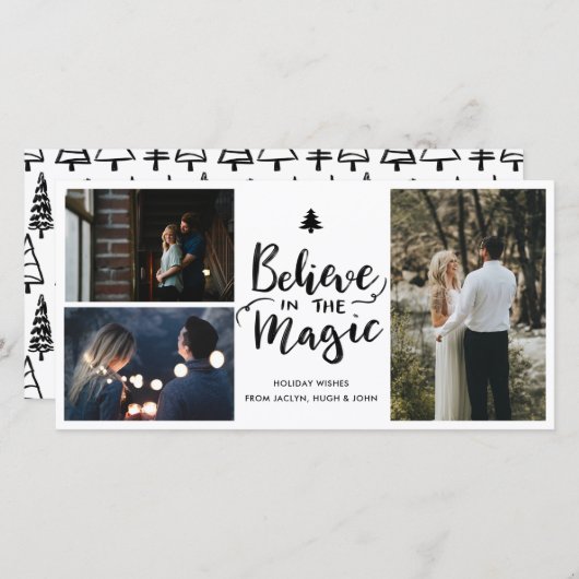 Geloof in de magie | Handgeschreven vakantiefoto Feestdagenkaart (Voorkant / Achterkant)