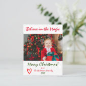 Geloof in de Magie Kerst Foto Kerstkaart (Staand voorkant)