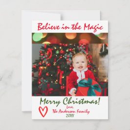 Geloof in de Magie Kerst Foto Vakantiekaart Feestdagenkaart