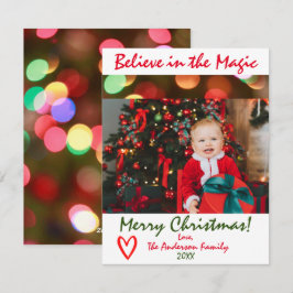 Geloof in de Magie Kerst Foto Vakantiekaart Feestdagenkaart
