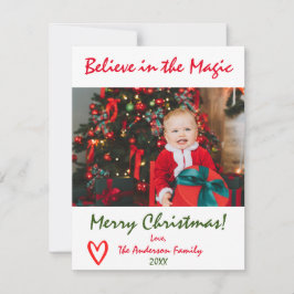 Geloof in de Magie Kerst Foto Vakantiekaart Feestdagenkaart