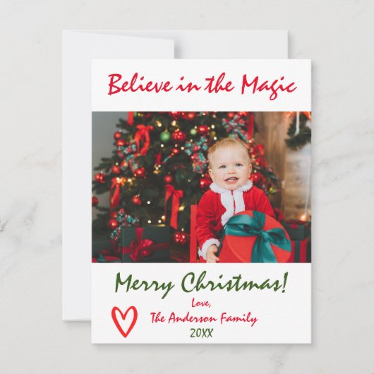 Geloof in de Magie Kerst Foto Vakantiekaart Feestdagenkaart (Voorkant)