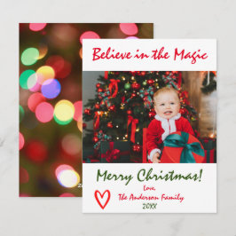 Geloof in de Magie Kerst Foto Vakantiekaart Feestdagenkaart
