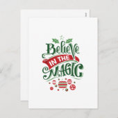 Geloof in de Magie Kerst Typografie Feestdagenkaart (Voorkant / Achterkant)