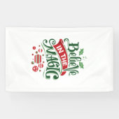 Geloof in de Magie Kerst Typografie Spandoek (Horizontaal)