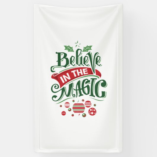 Geloof in de Magie Kerst Typografie Spandoek (Verticaal)