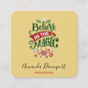 Geloof in de Magie Kerst Typografie Vierkante Visitekaartje