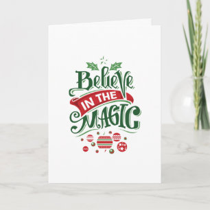 Geloof in de Magie Kersttypografie Feestdagen Kaart