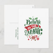 Geloof in de Magie Kersttypografie Feestdagenkaart (Voorkant / Achterkant)