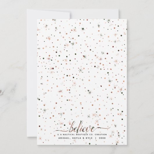 Geloof in de Magie + Kleurafstemmende Typografie Feestdagenkaart (Achterkant)