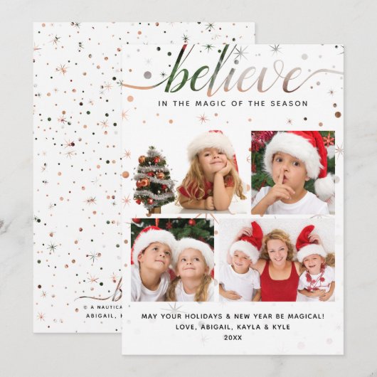 Geloof in de Magie + Kleurafstemmende Typografie Feestdagenkaart (Voorkant / Achterkant)