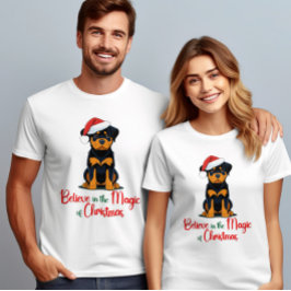Geloof in de magie van Christmas Schattige Dog T-shirt