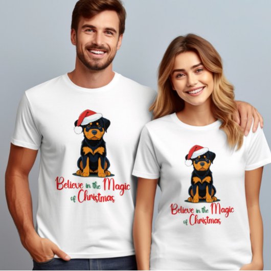 Geloof in de magie van Christmas Schattige Dog T-shirt