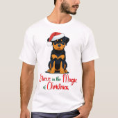 Geloof in de magie van Christmas Schattige Dog T-shirt (Voorkant)