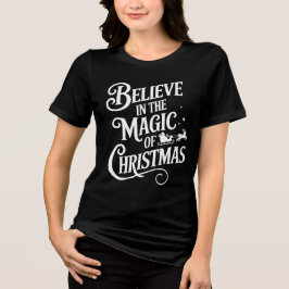 Geloof in de Magie van de Kerst Typografie Tri-Blend Shirt