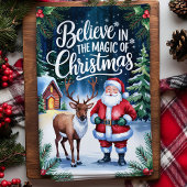 Geloof in de magie van de kerstman en het hert theedoek