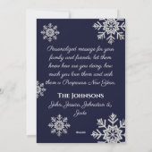 Geloof in de magie van de kerstsnowflakes foto feestdagenkaart (Achterkant)