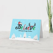 Geloof in de magie van een veganistische kerst   kaart (Voorkant)