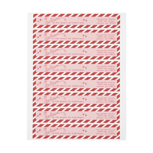 Geloof in de magie van het etiket van het kerstadr (Vel)