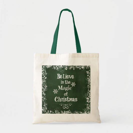 Geloof in de magie van het kerstcitaat tote bag (Voorkant)