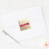 Geloof in de magie van het kerstgoud vierkante sticker (Envelop)