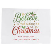 Geloof in de magie van het moderne kerstscript groot cadeauzakje (Achterkant)