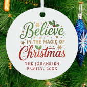 Geloof in de magie van het moderne kerstscript metalen ornament