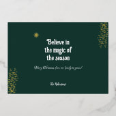 Geloof in de Magie van het Seizoen Folie Feestdagenkaart (Voorkant)