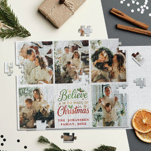 Geloof in de Magie van Kerst Familie Fotocollage Legpuzzel