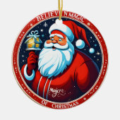Geloof in de magie van kerst feestelijke vakantie keramisch ornament (Voorkant)