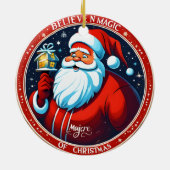 Geloof in de magie van kerst feestelijke vakantie keramisch ornament (Achterkant)