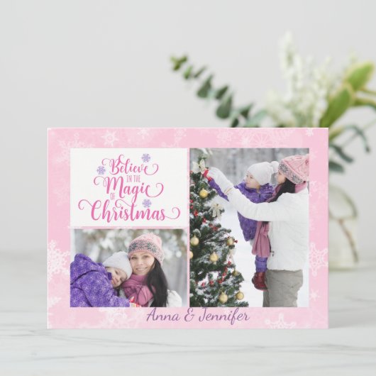 Geloof in de Magie van Kerst Foto Kaart (Staand voorkant)