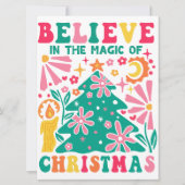 Geloof in de magie van kerst retro feestdagenkaart (Voorkant)