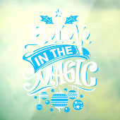 Geloof in de magie van kerstblauw wit raamsticker (Vel 3)